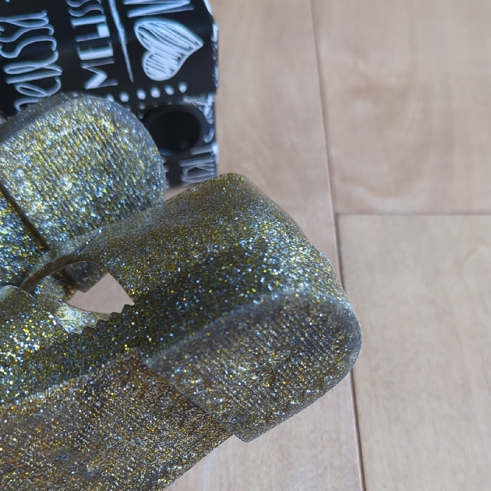 Mini Melissa Kids Gold Glitter Sandals - Picture 5 of 5